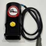 Black cylindrical motor unit with a yellow knob and a long looped power cable, featuring a red Bob's Machine logo (Made in USA).